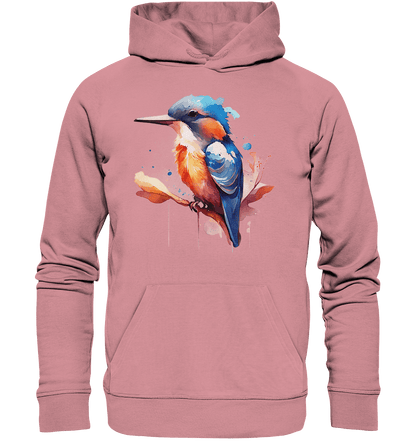 Eisvogel Aquarell - Organic Basic Hoodie - ArtfulShenwyn