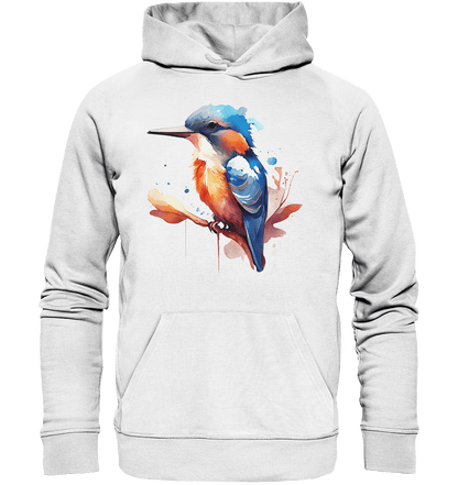 Eisvogel Aquarell - Organic Basic Hoodie - ArtfulShenwyn