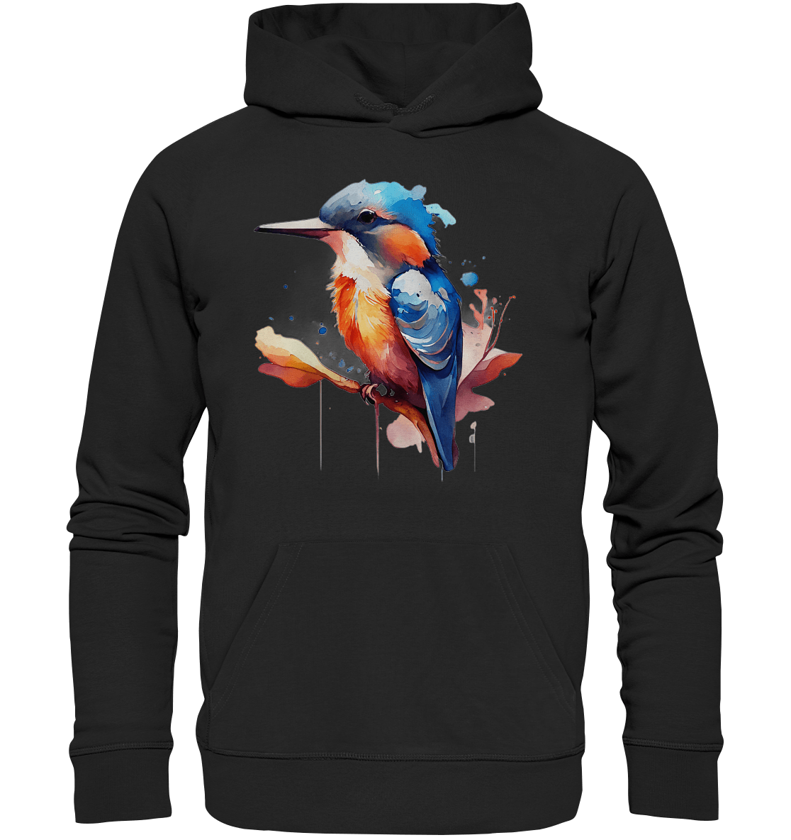 Eisvogel Aquarell - Organic Basic Hoodie - ArtfulShenwyn