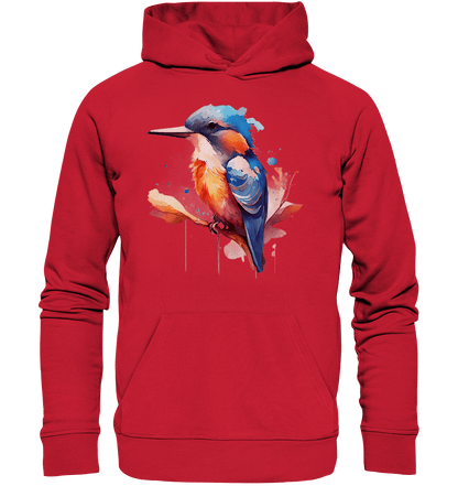 Eisvogel Aquarell - Organic Basic Hoodie - ArtfulShenwyn