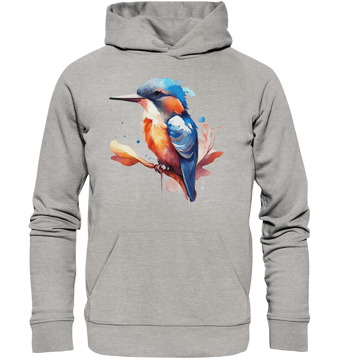 Eisvogel Aquarell - Organic Basic Hoodie - ArtfulShenwyn