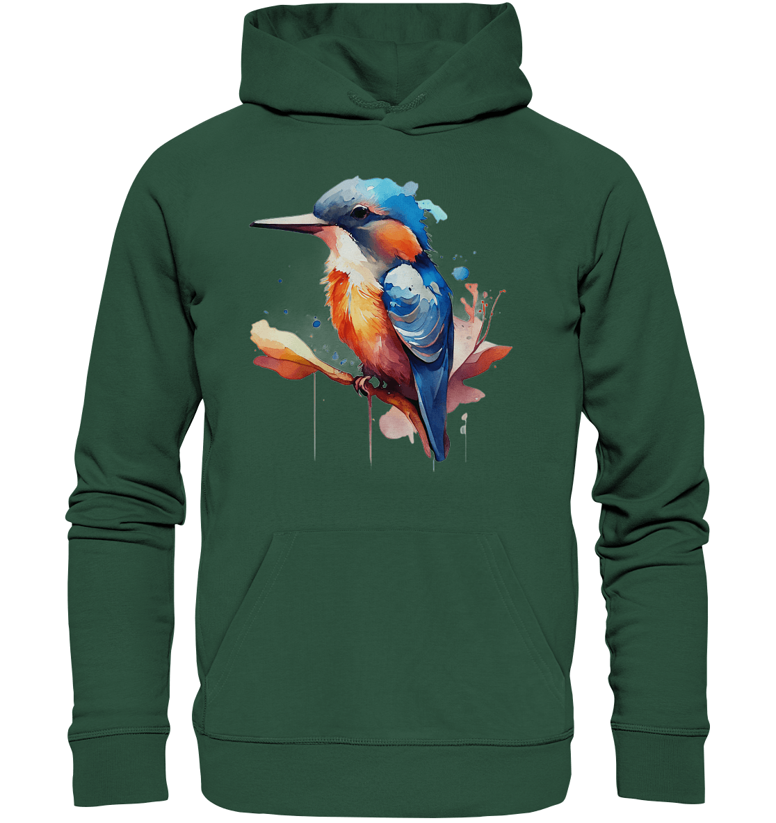 Eisvogel Aquarell - Organic Basic Hoodie - ArtfulShenwyn