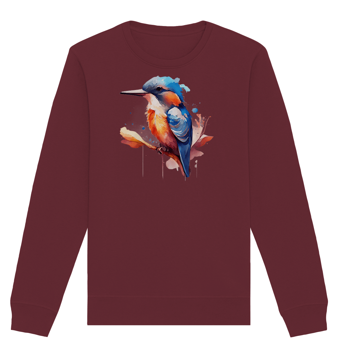 Eisvogel Aquarell - Organic Basic Unisex Sweatshirt - ArtfulShenwyn