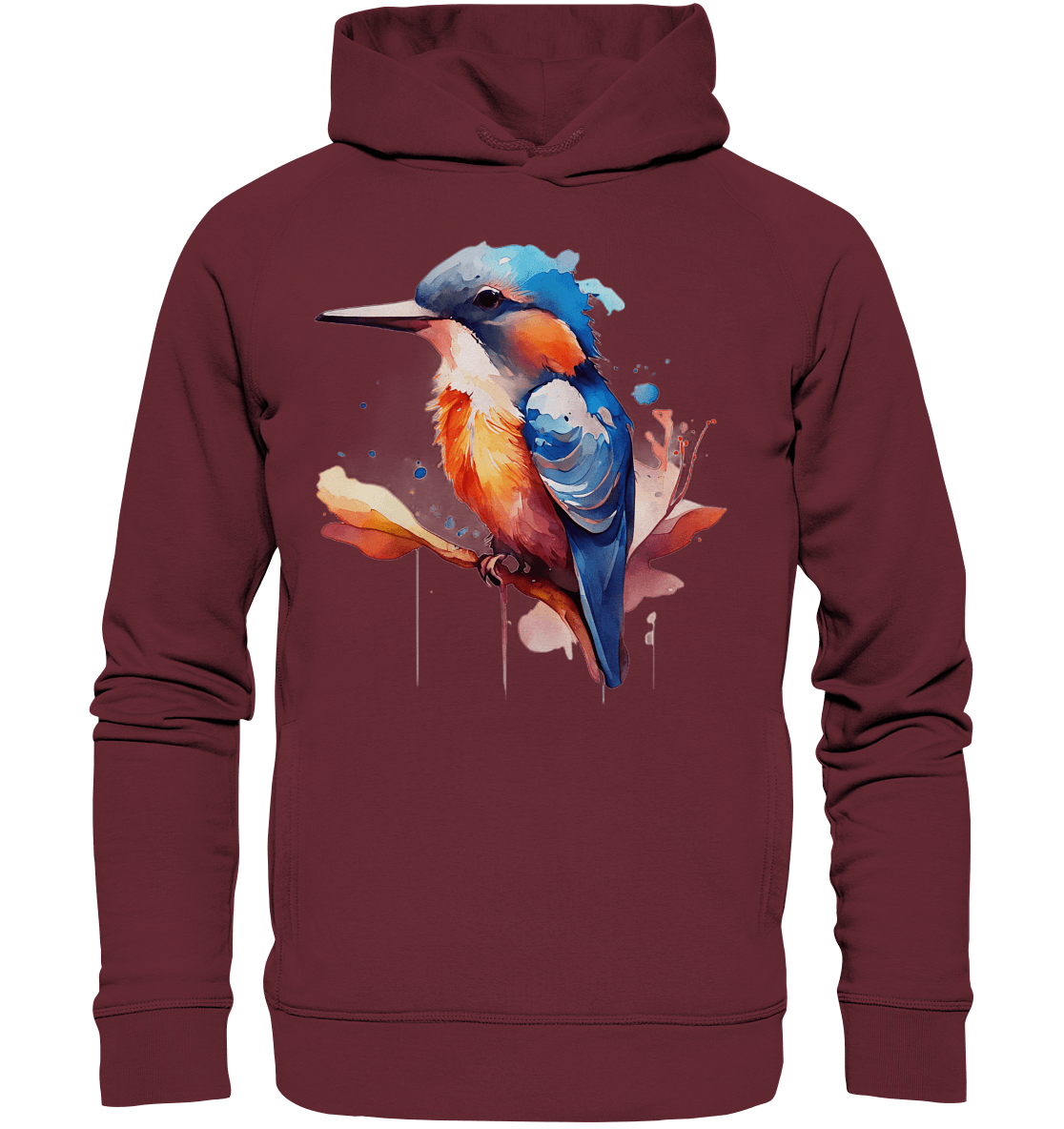 Eisvogel Aquarell - Organic Fashion Hoodie - ArtfulShenwyn