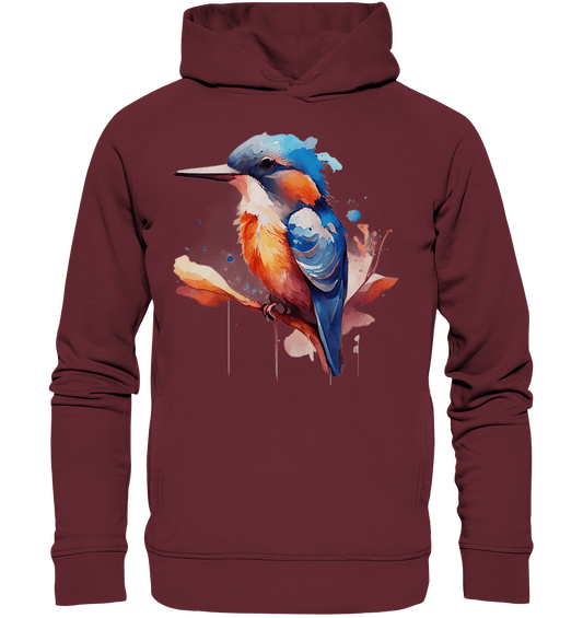 Eisvogel Aquarell - Organic Fashion Hoodie - ArtfulShenwyn