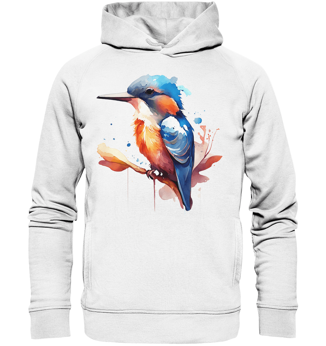 Eisvogel Aquarell - Organic Fashion Hoodie - ArtfulShenwyn