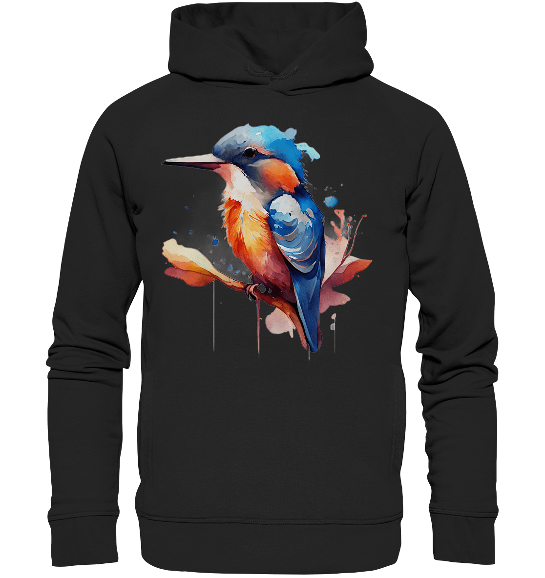 Eisvogel Aquarell - Organic Fashion Hoodie - ArtfulShenwyn