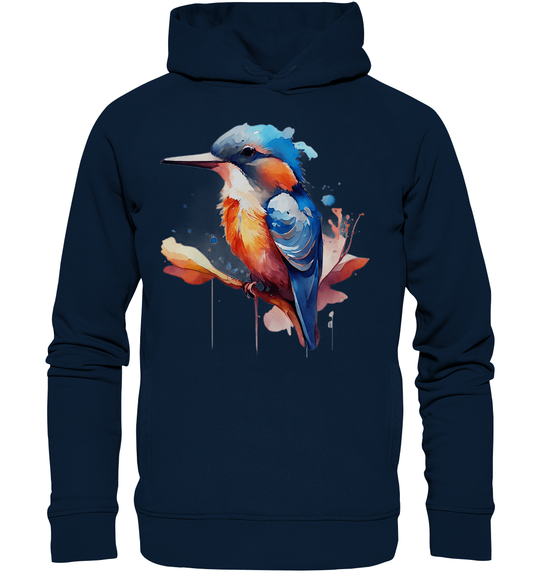 Eisvogel Aquarell - Organic Fashion Hoodie - ArtfulShenwyn