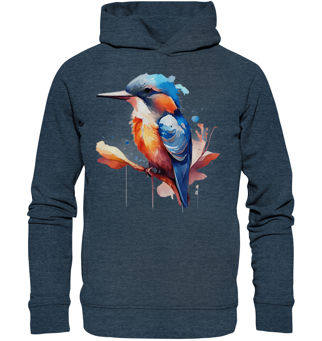 Eisvogel Aquarell - Organic Fashion Hoodie - ArtfulShenwyn