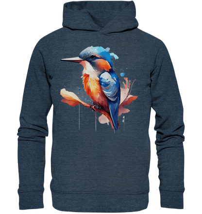 Eisvogel Aquarell - Organic Fashion Hoodie - ArtfulShenwyn