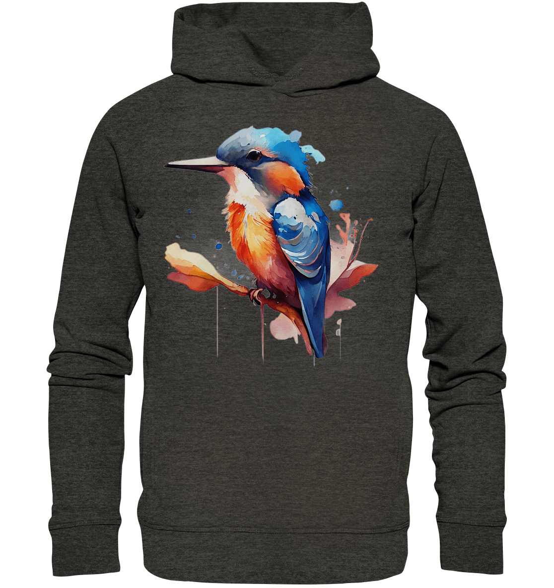 Eisvogel Aquarell - Organic Fashion Hoodie - ArtfulShenwyn