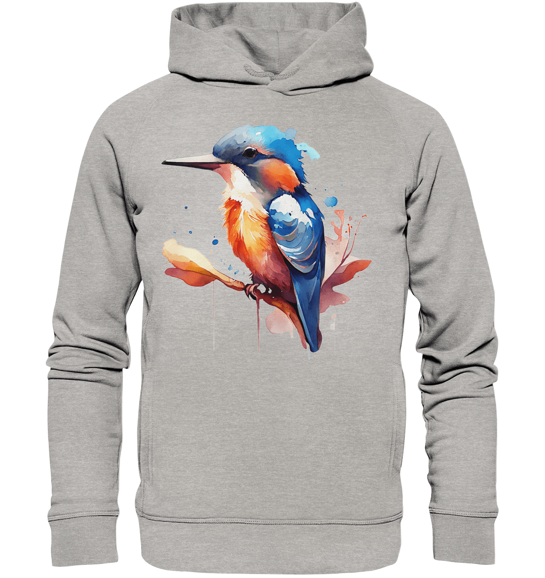 Eisvogel Aquarell - Organic Fashion Hoodie - ArtfulShenwyn