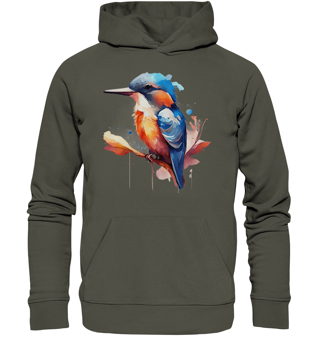 Eisvogel Aquarell - Organic Hoodie - ArtfulShenwyn