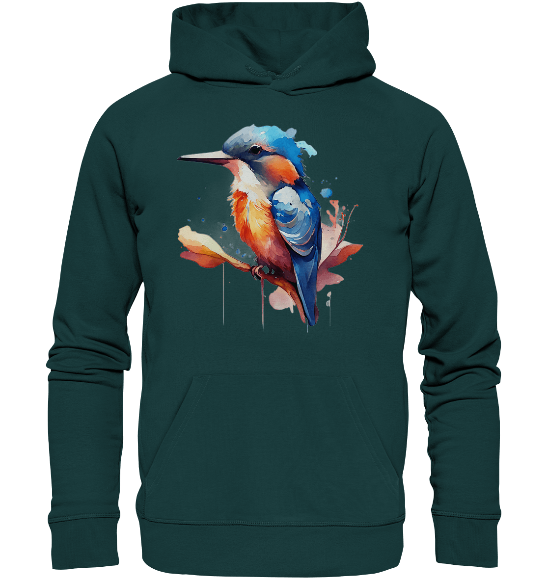 Eisvogel Aquarell - Organic Hoodie - ArtfulShenwyn