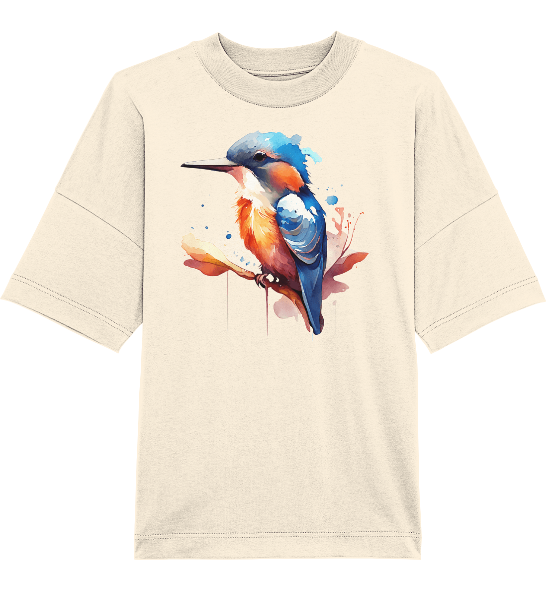 Eisvogel Aquarell - Organic Oversize Shirt - ArtfulShenwyn