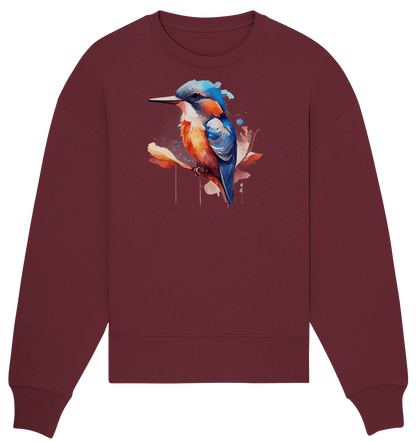 Eisvogel Aquarell - Organic Oversize Sweatshirt - ArtfulShenwyn