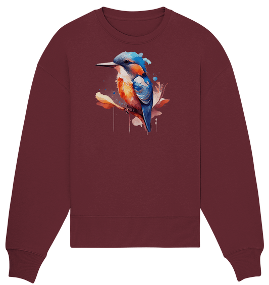 Eisvogel Aquarell - Organic Oversize Sweatshirt - ArtfulShenwyn