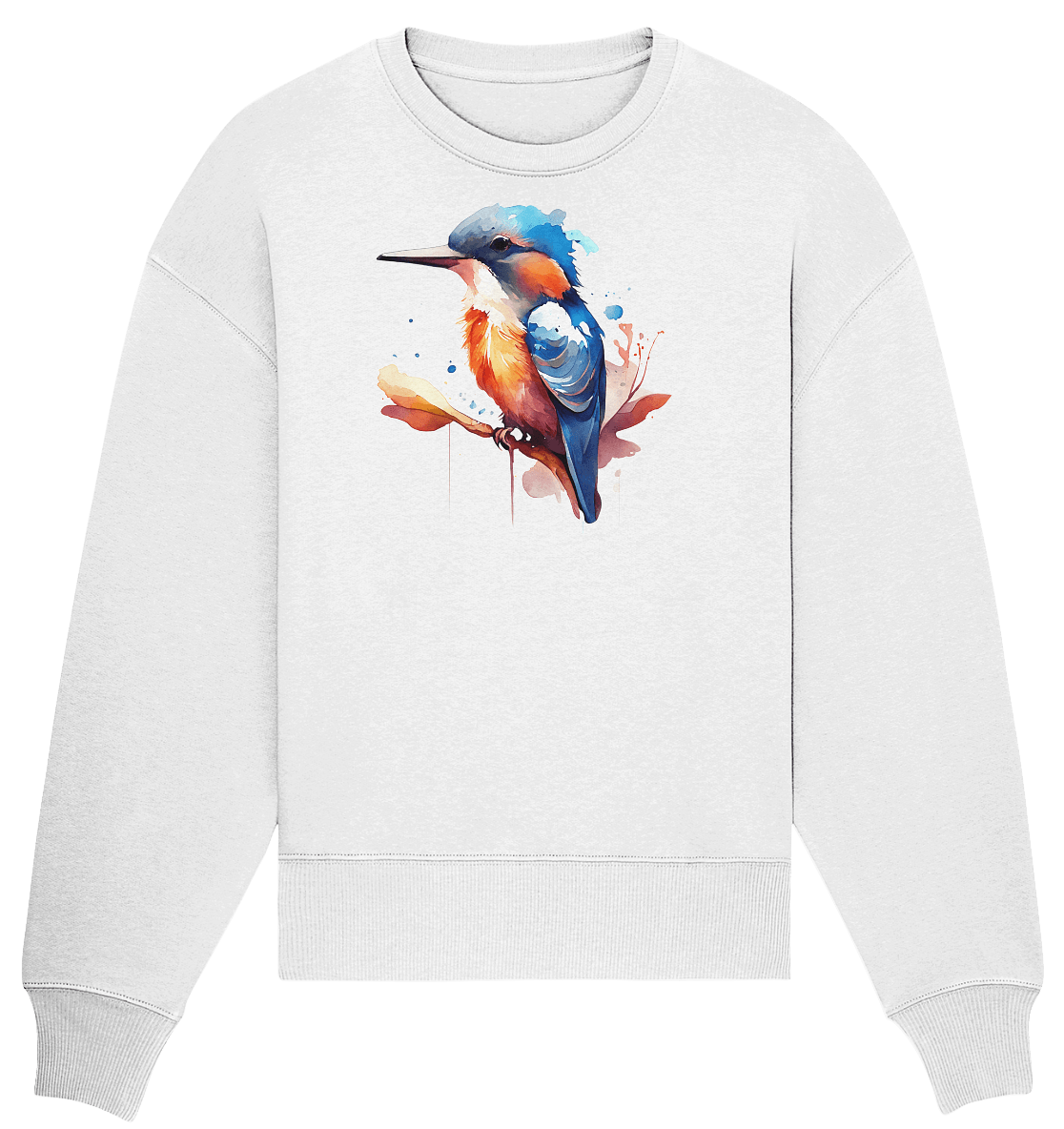 Eisvogel Aquarell - Organic Oversize Sweatshirt - ArtfulShenwyn