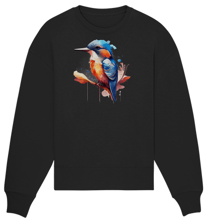 Eisvogel Aquarell - Organic Oversize Sweatshirt - ArtfulShenwyn