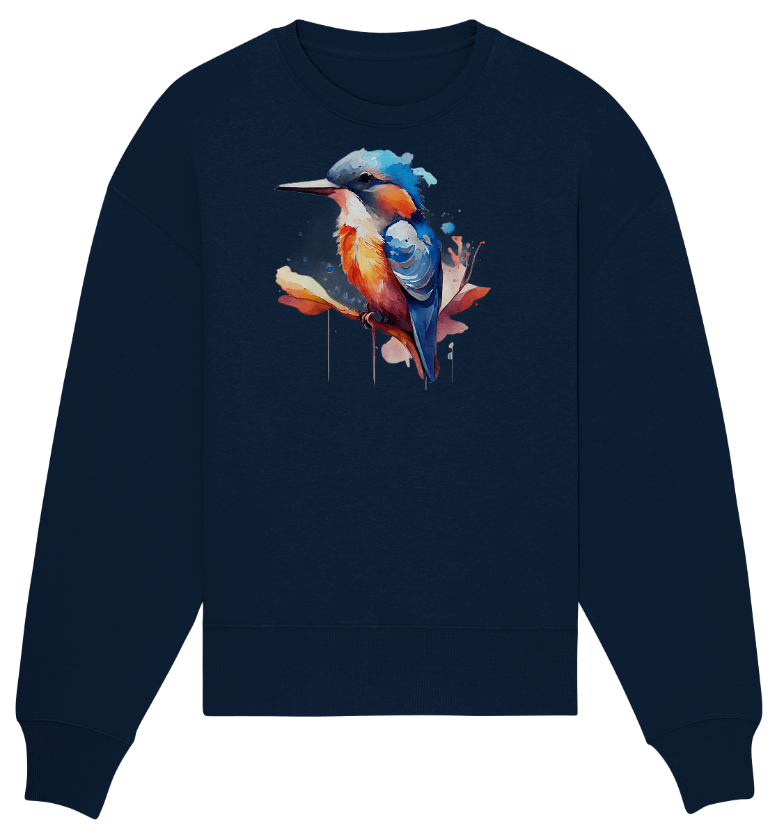 Eisvogel Aquarell - Organic Oversize Sweatshirt - ArtfulShenwyn