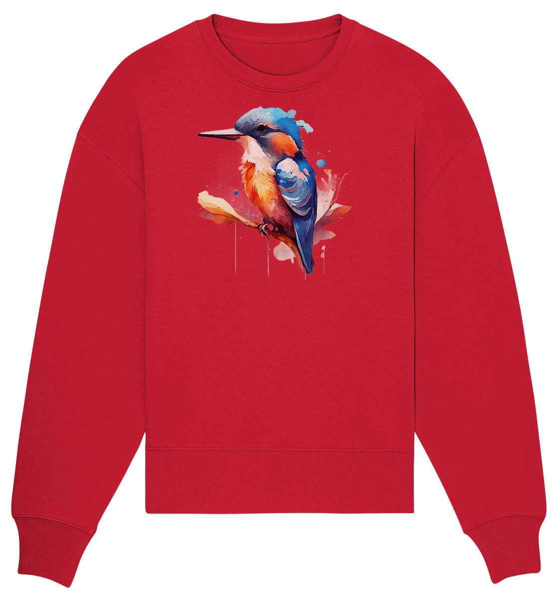 Eisvogel Aquarell - Organic Oversize Sweatshirt - ArtfulShenwyn