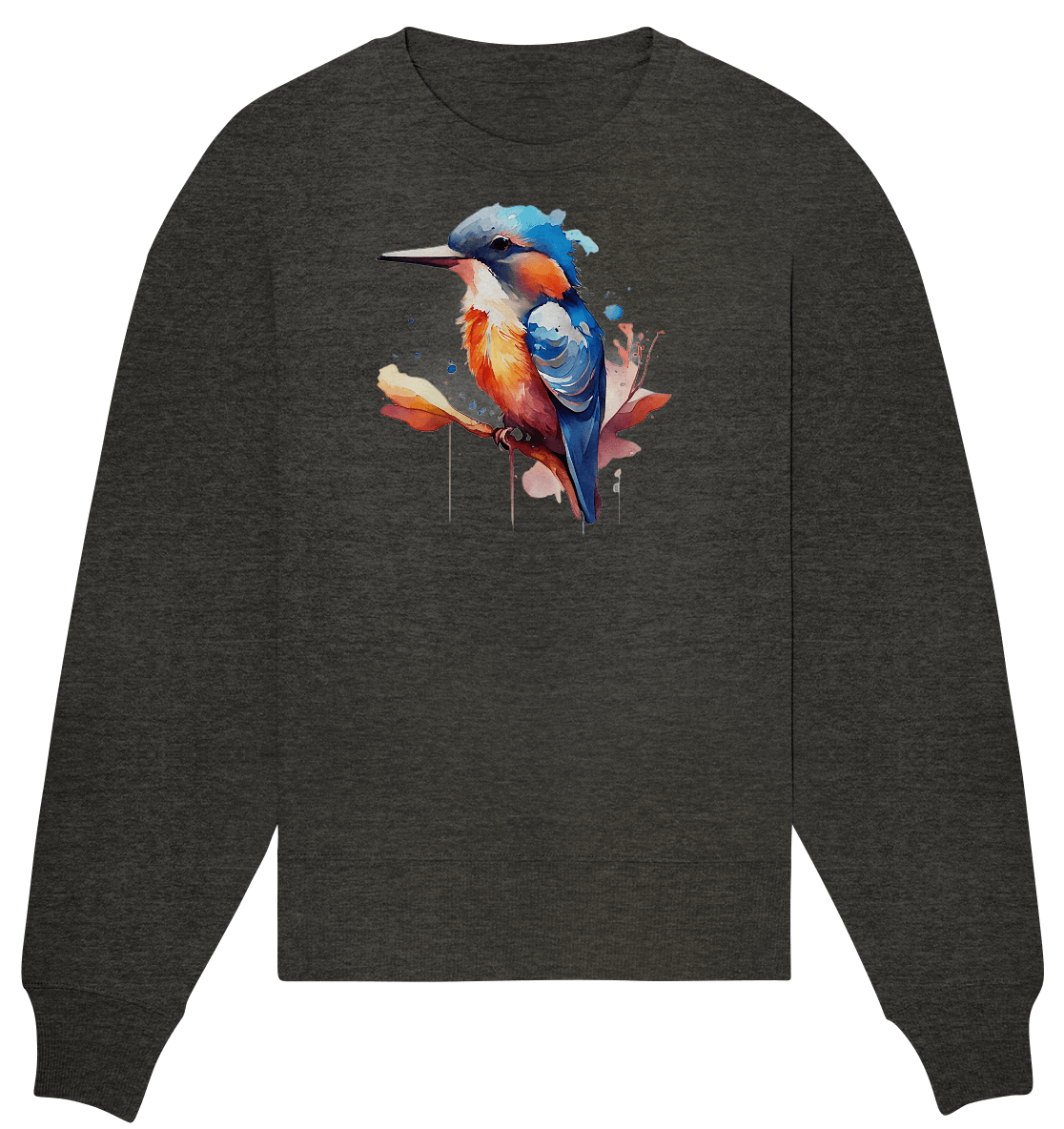 Eisvogel Aquarell - Organic Oversize Sweatshirt - ArtfulShenwyn