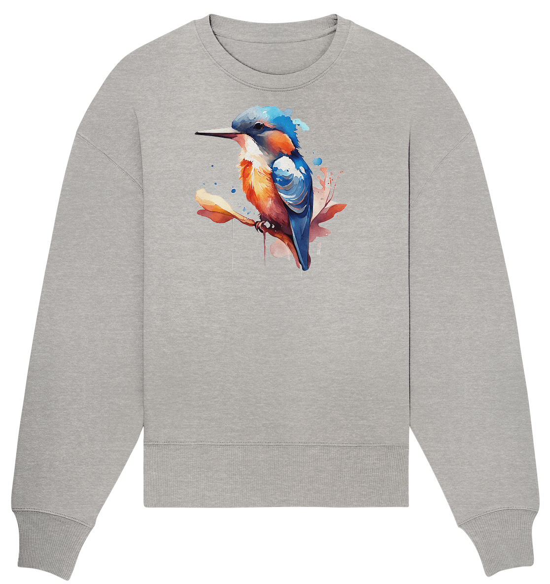 Eisvogel Aquarell - Organic Oversize Sweatshirt - ArtfulShenwyn