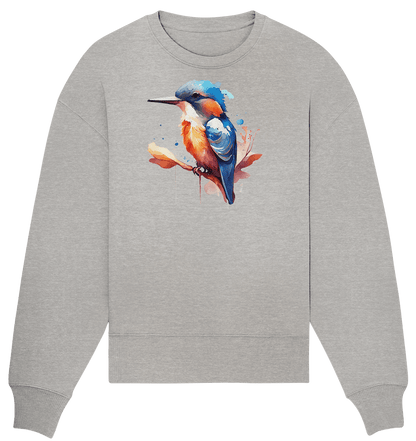 Eisvogel Aquarell - Organic Oversize Sweatshirt - ArtfulShenwyn