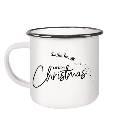 Emailletasse, Merry Christmas Schlitten und Sterne - ArtfulShenwyn