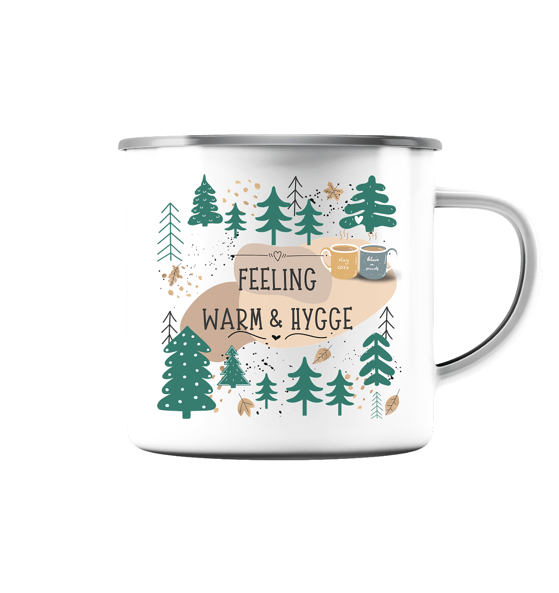 Emailletasse mit Waldmotiv Hygge - ArtfulShenwyn