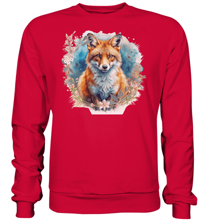 Flower Fox - Basic Sweatshirt - ArtfulShenwyn