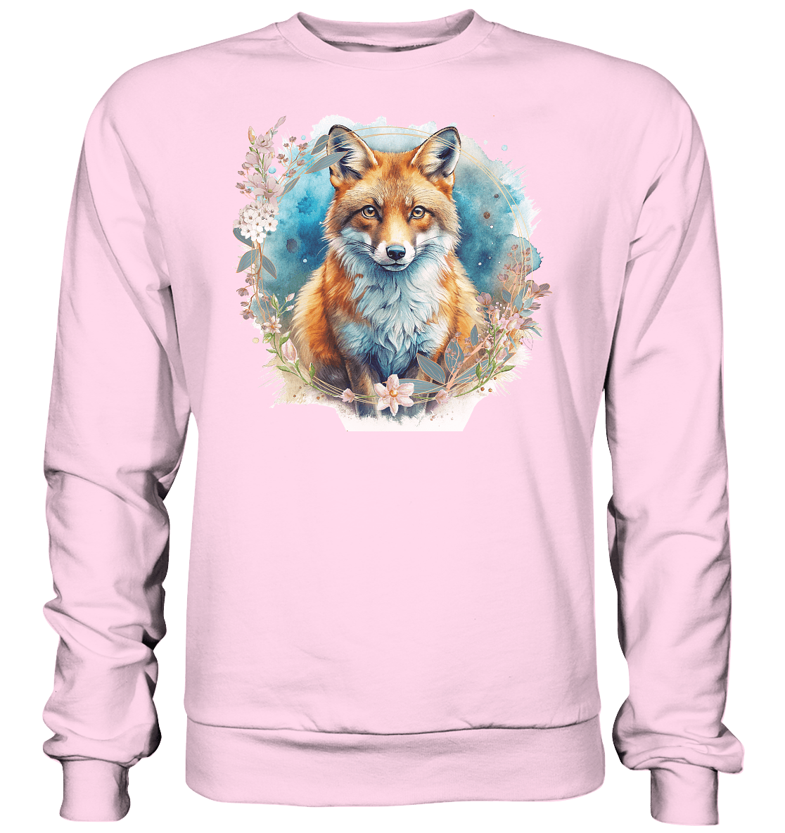 Flower Fox - Basic Sweatshirt - ArtfulShenwyn