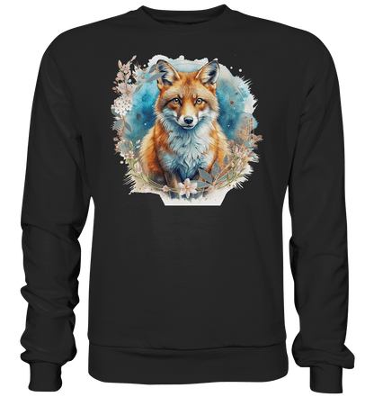 Flower Fox - Basic Sweatshirt - ArtfulShenwyn