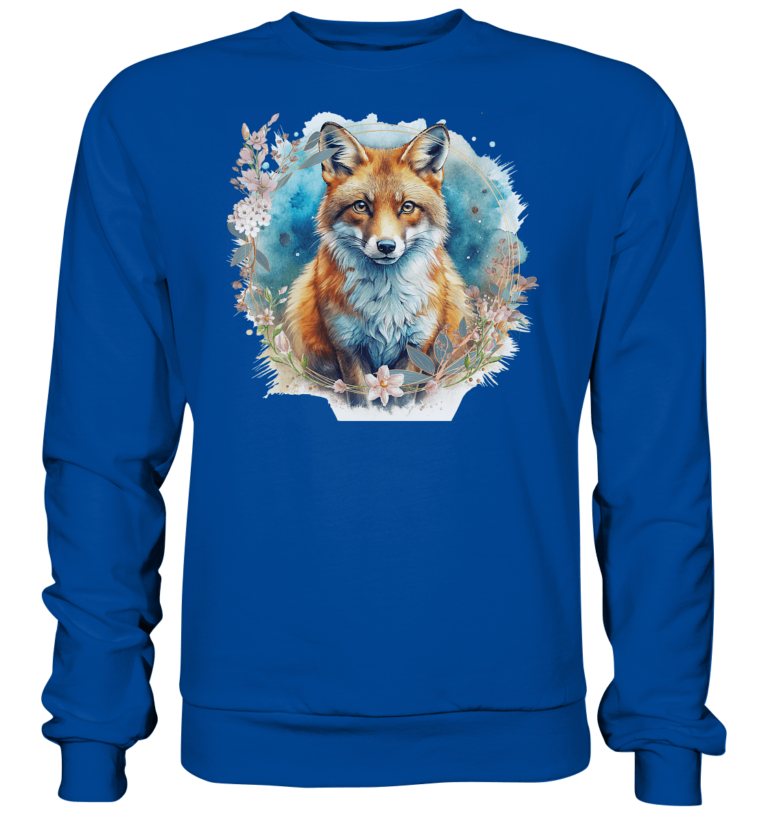 Flower Fox - Basic Sweatshirt - ArtfulShenwyn