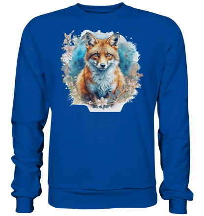 Flower Fox - Basic Sweatshirt - ArtfulShenwyn