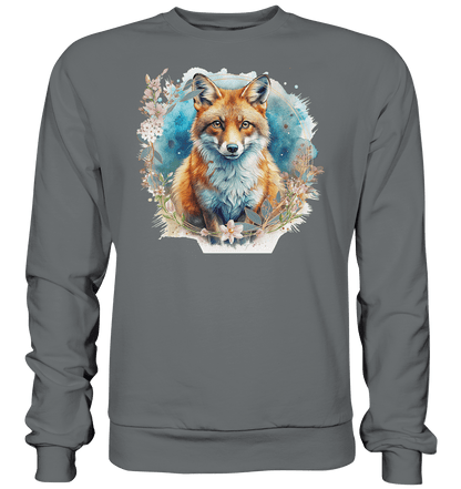 Flower Fox - Basic Sweatshirt - ArtfulShenwyn