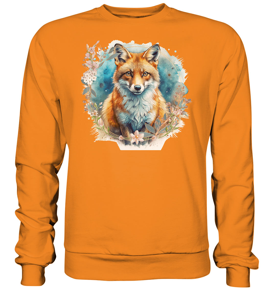 Flower Fox - Basic Sweatshirt - ArtfulShenwyn