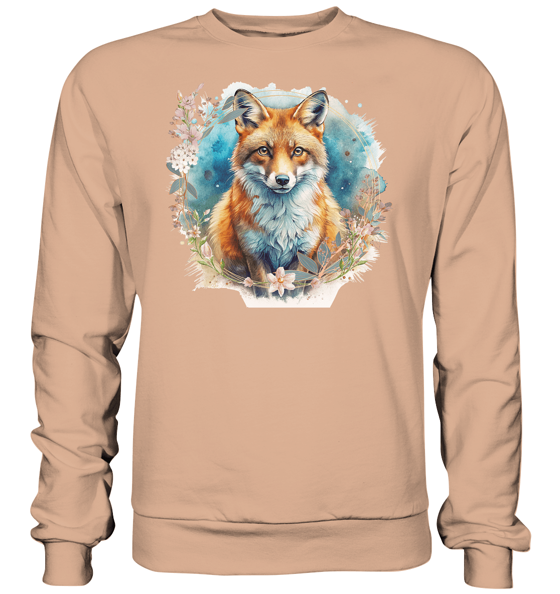 Flower Fox - Basic Sweatshirt - ArtfulShenwyn