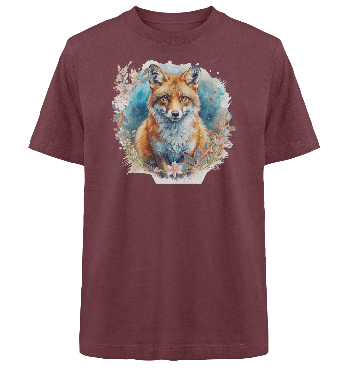 Flower Fox - Heavy Oversized Organic Shirt - ArtfulShenwyn