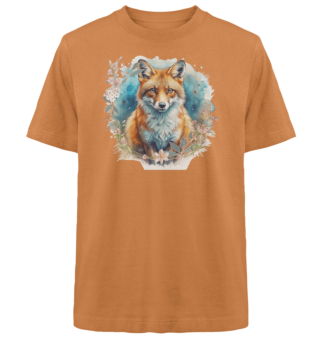 Flower Fox - Heavy Oversized Organic Shirt - ArtfulShenwyn