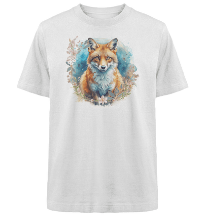 Flower Fox - Heavy Oversized Organic Shirt - ArtfulShenwyn