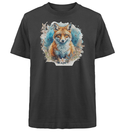 Flower Fox - Heavy Oversized Organic Shirt - ArtfulShenwyn