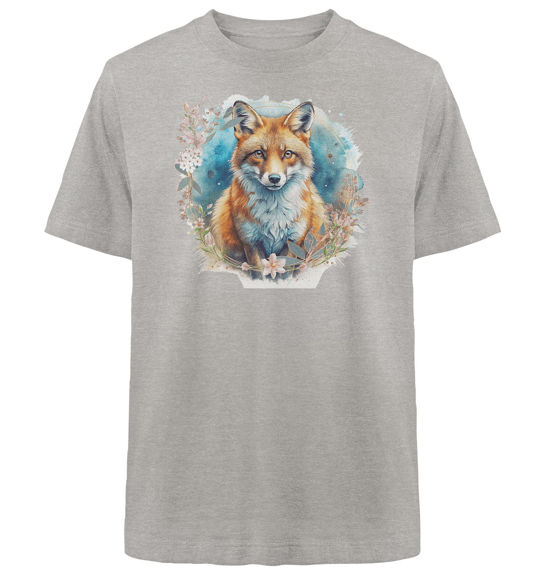 Flower Fox - Heavy Oversized Organic Shirt - ArtfulShenwyn