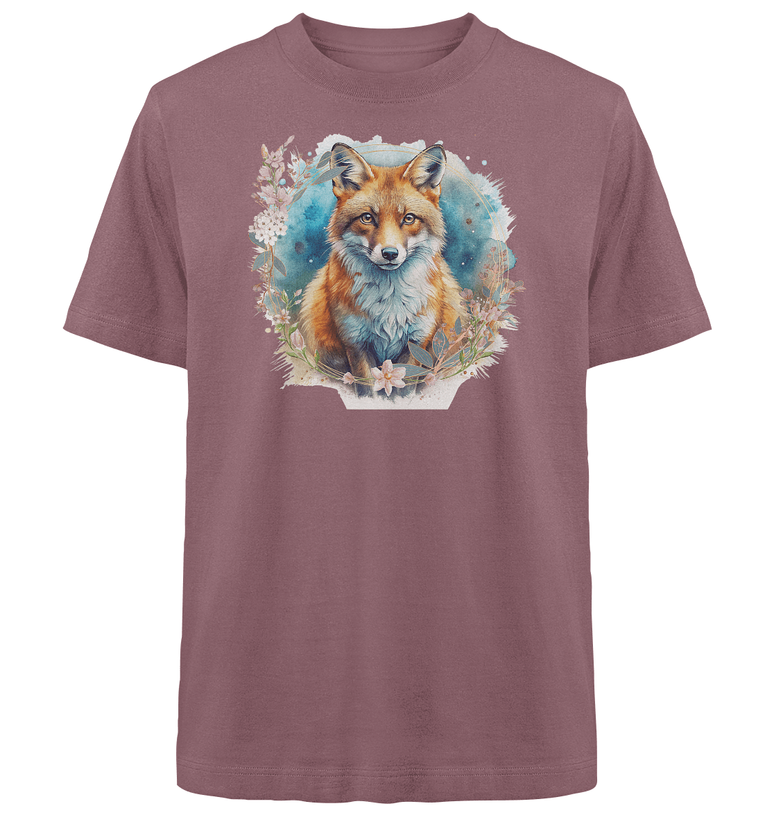 Flower Fox - Heavy Oversized Organic Shirt - ArtfulShenwyn