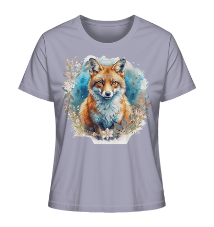 Flower Fox - Ladies Organic Shirt - ArtfulShenwyn