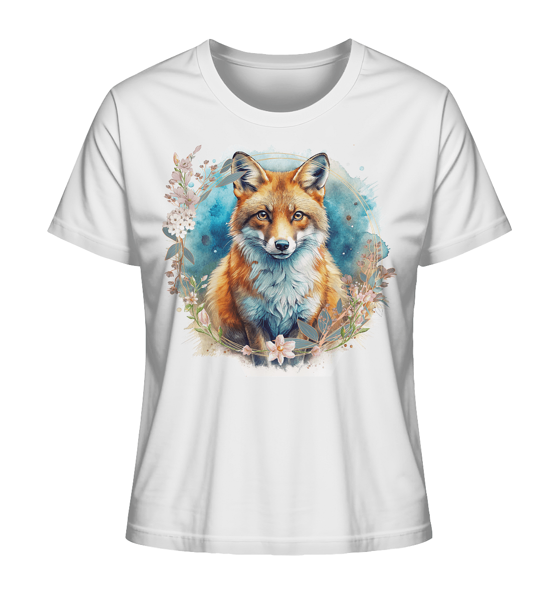 Flower Fox - Ladies Organic Shirt - ArtfulShenwyn