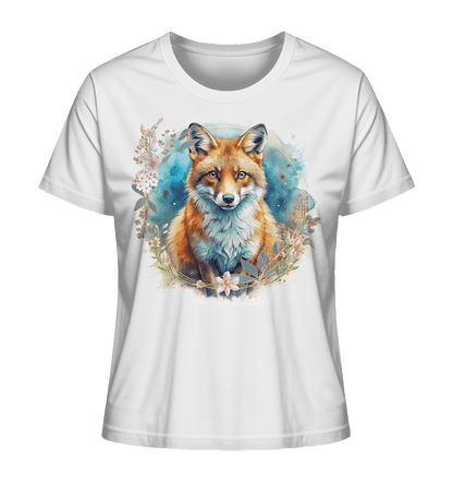 Flower Fox - Ladies Organic Shirt - ArtfulShenwyn