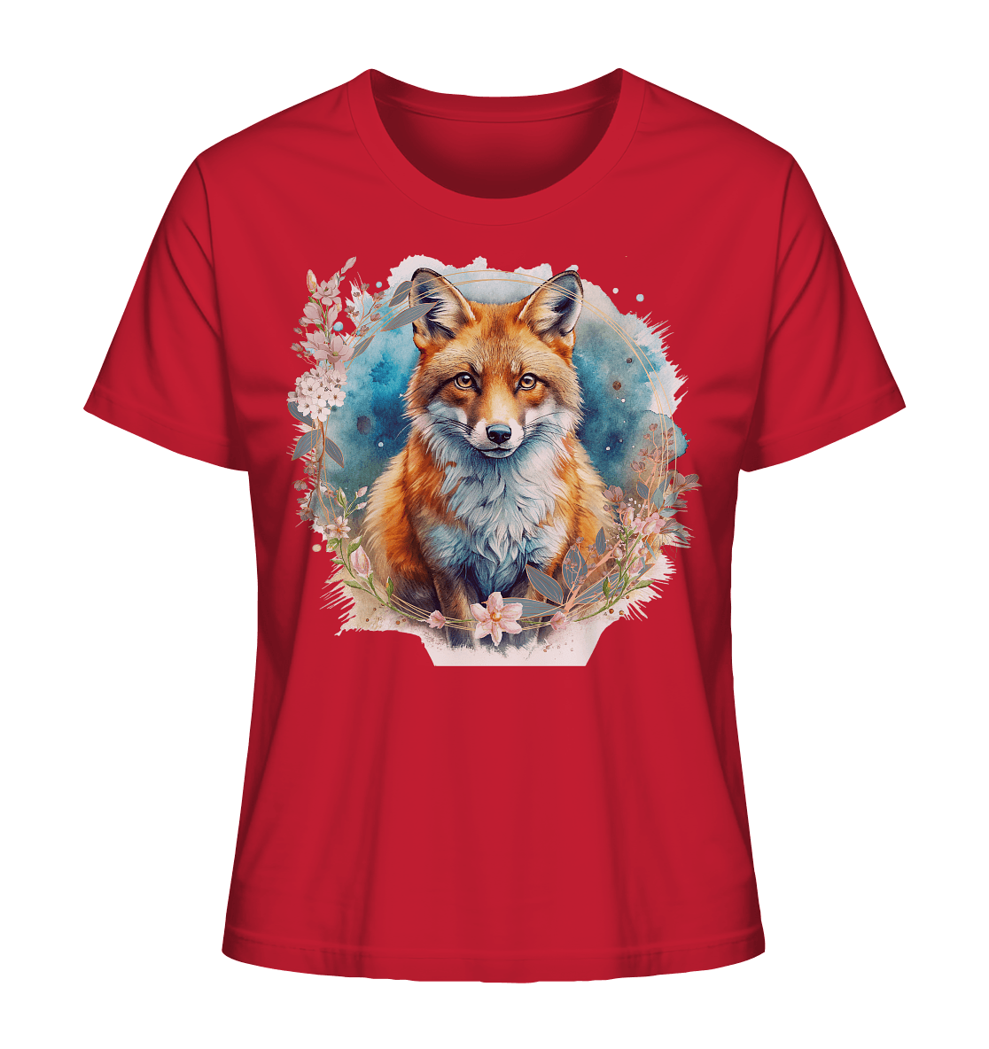 Flower Fox - Ladies Organic Shirt - ArtfulShenwyn