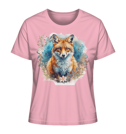 Flower Fox - Ladies Organic Shirt - ArtfulShenwyn