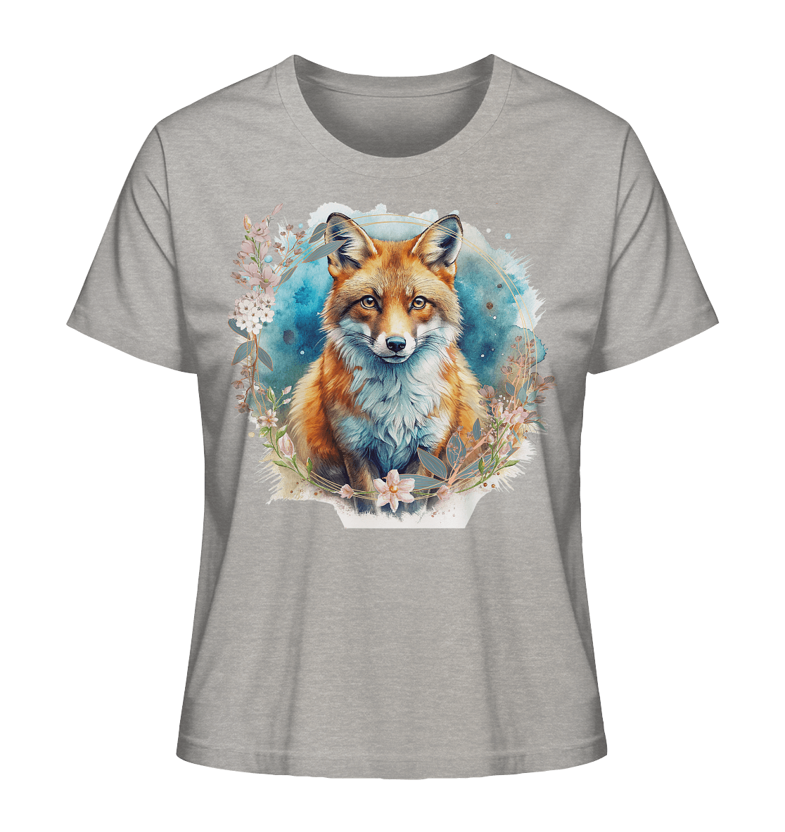 Flower Fox - Ladies Organic Shirt - ArtfulShenwyn